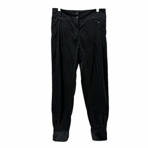 BRORA Black Corduroy Bombacho Pleated Slouchy Tapered Ankle Pants Women’s Size 4